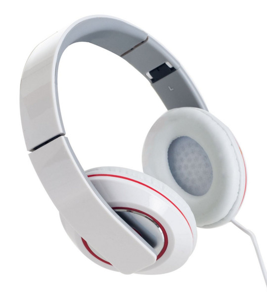 Sunbeam Stereo Bass Foldable Headphone Kopfband Binaural Verkabelt Grau, Rot, Weiß