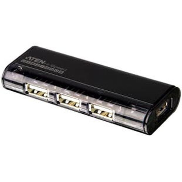 Aten 4-Port USB 2.0 HUB 480Мбит/с Черный хаб-разветвитель