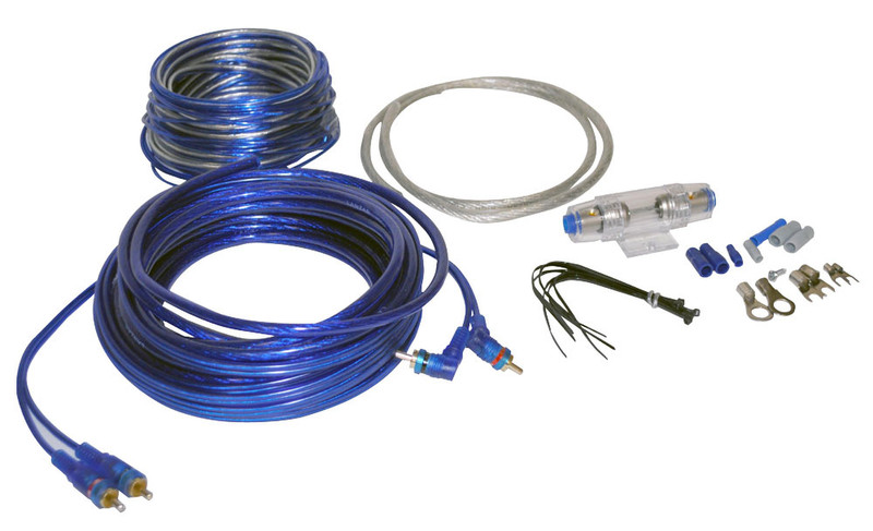 Lanzar AMPKIT8 10м Синий, Прозрачный, Белый аудио кабель