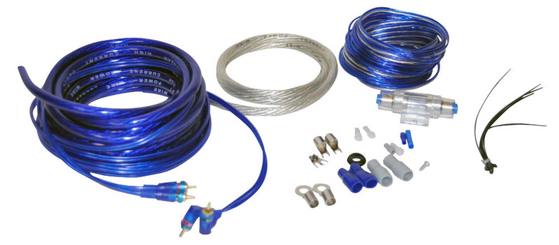 Lanzar AMPKIT4 10м Синий, Прозрачный, Белый аудио кабель