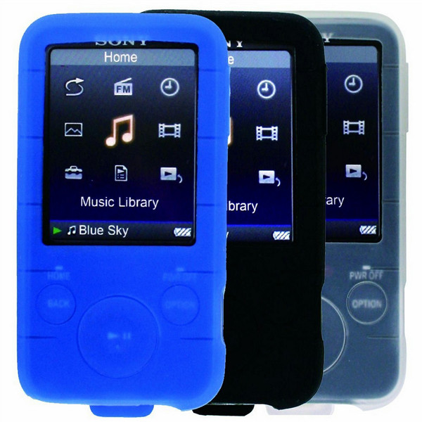 Kroo MS43SC01 Skin case Durchscheinend, Schwarz, Blau MP3/MP4-Schutzhülle