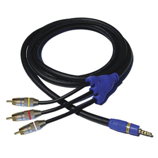 Accell H048C-006B 1.8м 3 x RCA Черный, Синий, Металлический адаптер для видео кабеля