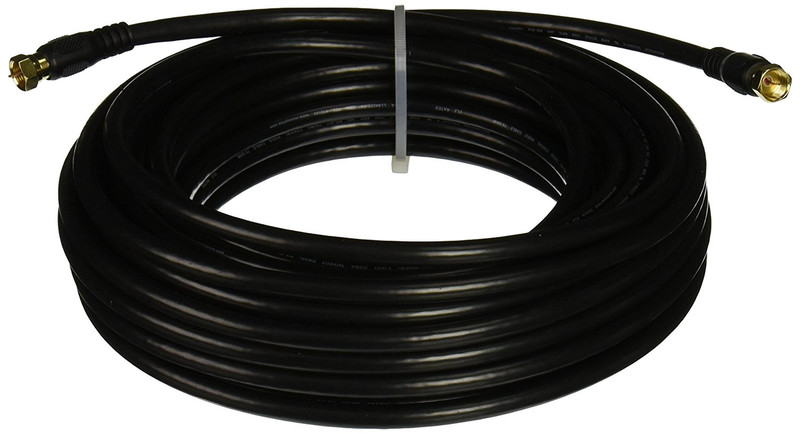 Monoprice 103034 15.2m F-Pin F-Pin Black coaxial cable