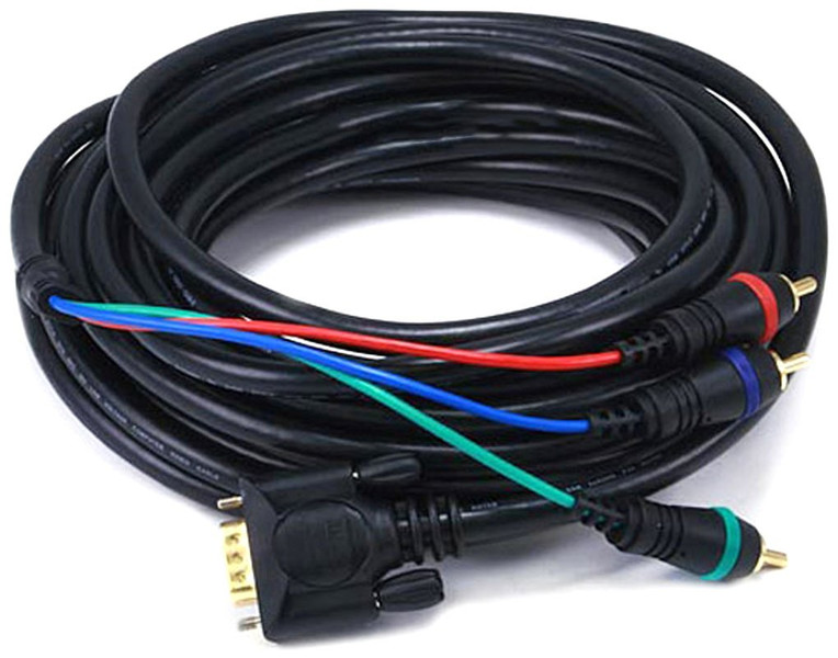 Monoprice 102174 7.6m VGA (D-Sub) 3 x RCA Schwarz Videokabel-Adapter