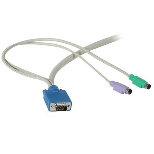 C2G 3-in-1 Universal Hi-Resolution PS/2 KVM Cable, 25ft 7.62m KVM cable
