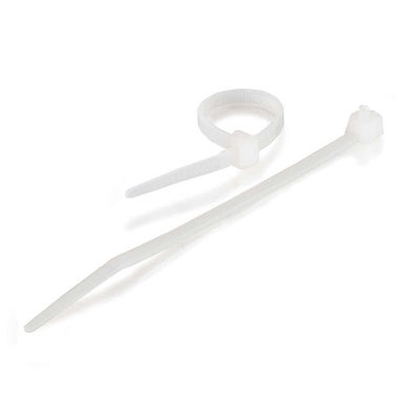 C2G 6in Releasable/Reusable Cable Ties - White 50pk White cable tie