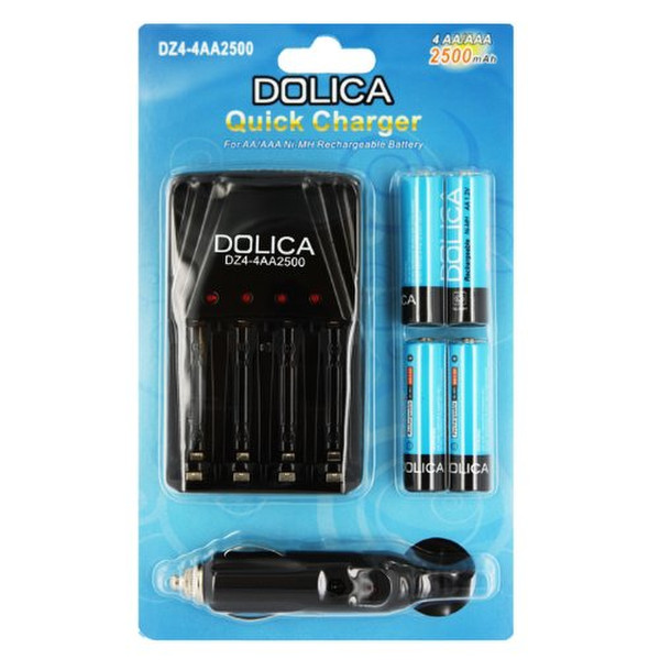 Dolica DZ4-4AA2500 Auto/Indoor Black battery charger