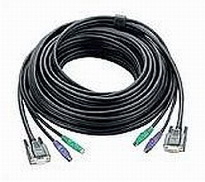 Aten PS/2 KVM Cable, 10m 10м Черный кабель клавиатуры / видео / мыши