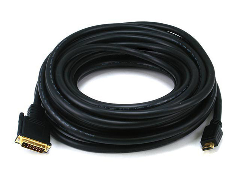 Monoprice 102700 15м HDMI M1-D (P&D) Черный адаптер для видео кабеля