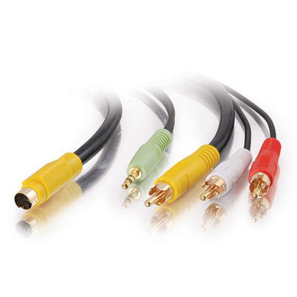 C2G 3ft Value Series S-Video & Audio -> 3 RCA Type Adapter Cable 0.9m S-Video (4-pin) + 3.5mm 3 x RCA Schwarz