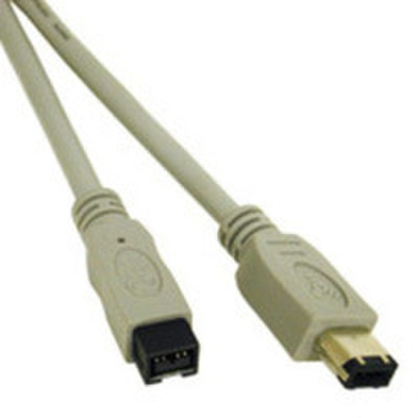 C2G 1m IEEE-1394B Firewire® 800 9-pin/6-pin Cable 1m 9-p 6-p Grey firewire cable