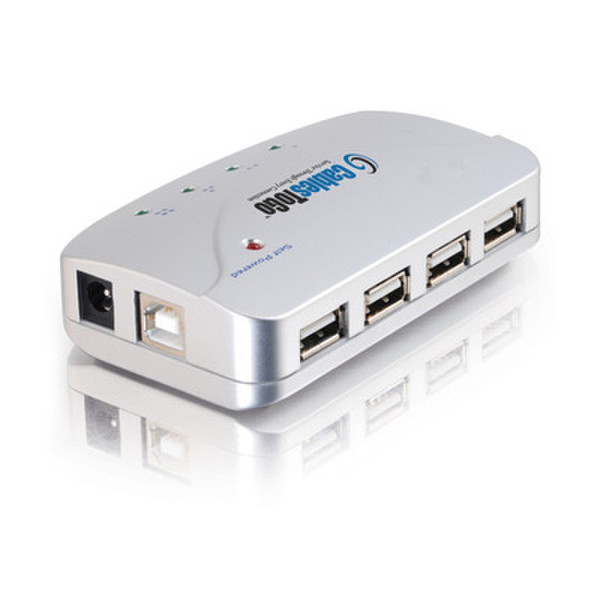 C2G Port Authority USB 2.0 Hi-speed Hub 4-Port 480Мбит/с Cеребряный хаб-разветвитель