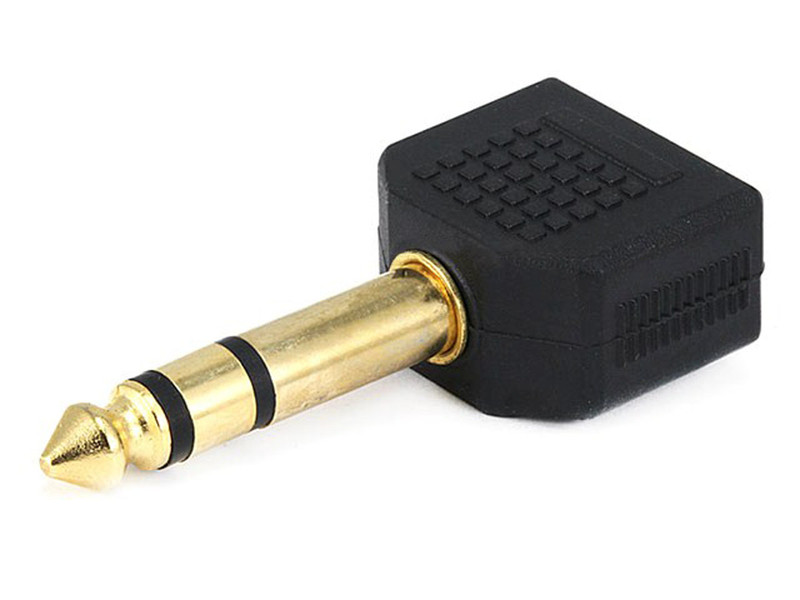 Monoprice 107216 6.35mm 2x 3.5mm Черный, Золотой кабельный разъем/переходник