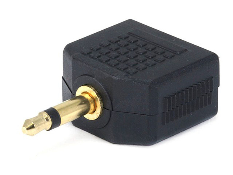 Monoprice 107202 3.5mm 2x 3.5mm Черный, Золотой кабельный разъем/переходник