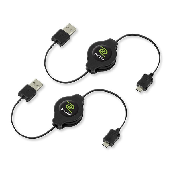ReTrak ETCABLEMIC52X 1м USB A Micro-USB B Черный кабель USB