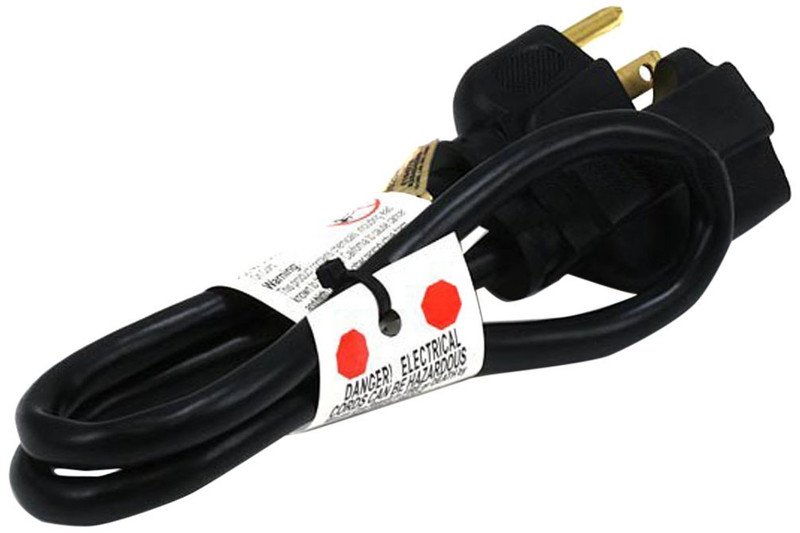 Monoprice 105297 0.6м NEMA 5-15P NEMA 5-15R Черный кабель питания