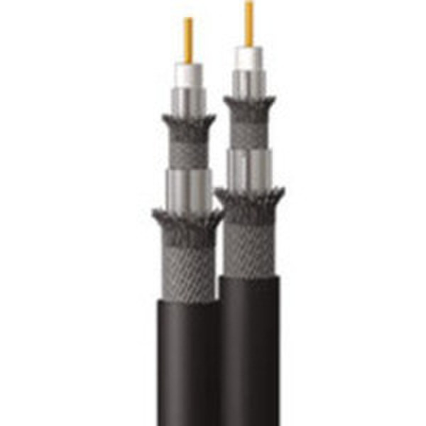 C2G 250ft Dual RG6/U Quad Shield In Wall Coaxial Cable 76.2m Schwarz Koaxialkabel