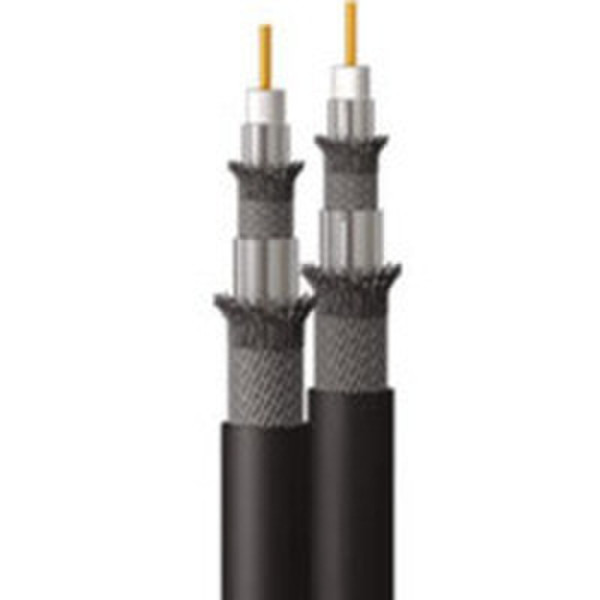 C2G 1000ft Dual RG6/U Quad Shield In Wall Coaxial Cable 304.8m Black coaxial cable