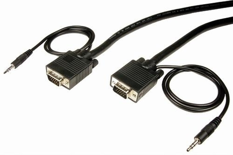 Cables Unlimited SVGA M/M & 3.5mm M/M 50 ft 15.25m VGA (D-Sub) + 3.5mm VGA (D-Sub) + 3.5mm Schwarz VGA-Kabel