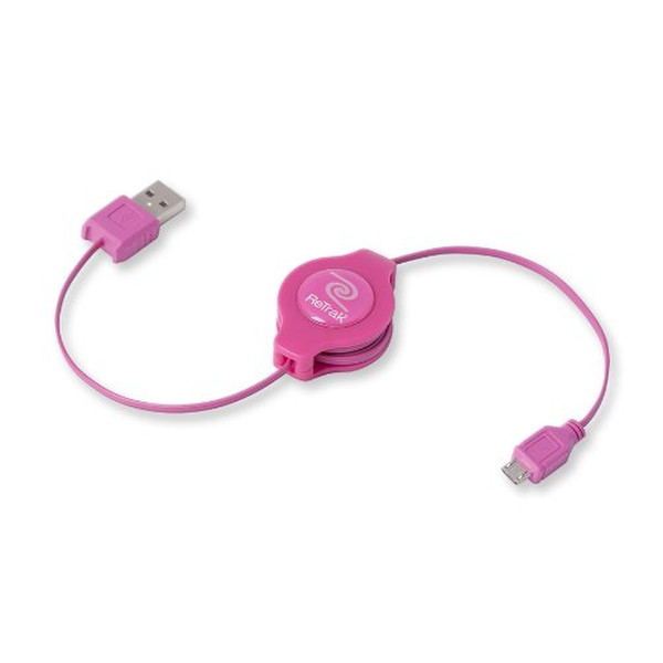 ReTrak ETCABLEMICPK 1м USB A Micro-USB B Розовый кабель USB