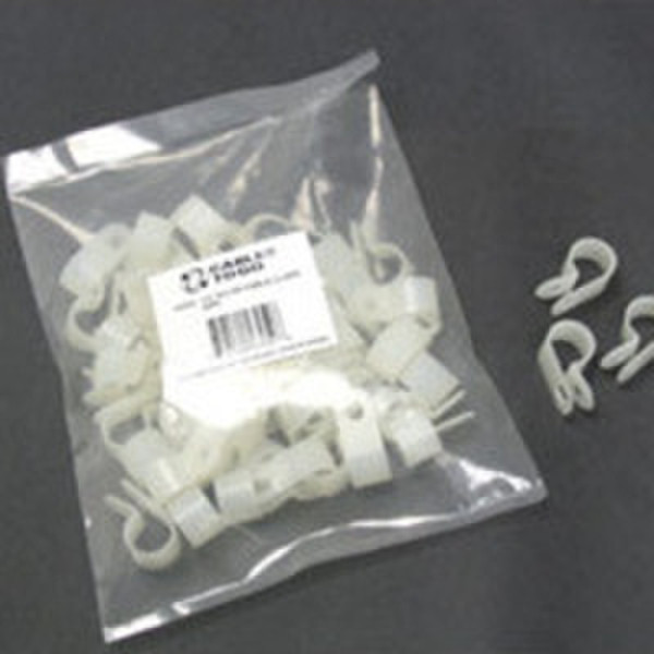 C2G 0.25in Nylon Cable Clamp 50pk White 50pc(s) cable clamp
