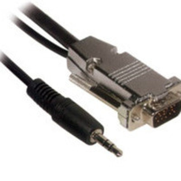 C2G 35ft Plenum-Rated HD15 M/M UXGA Cable w/ 3.5mm Audio 10.5m 3.5mm VGA (D-Sub) Schwarz Serien-Kabel