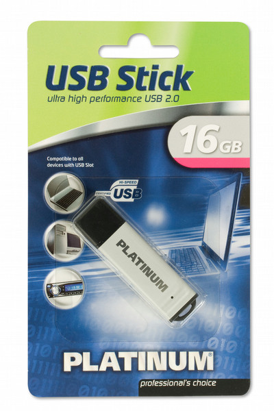 Platinum HighSpeed USB Stick 16 GB 16GB USB 2.0 Typ A Silber USB-Stick
