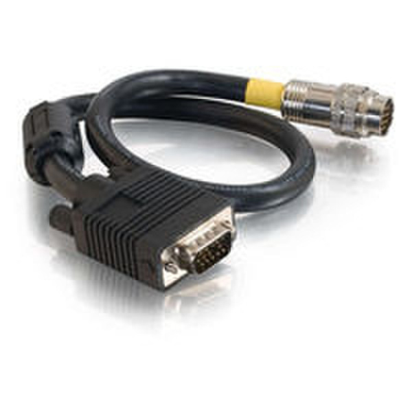 C2G 6ft RapidRun™ HD15 Male Flying Lead 1.8m VGA (D-Sub) Schwarz