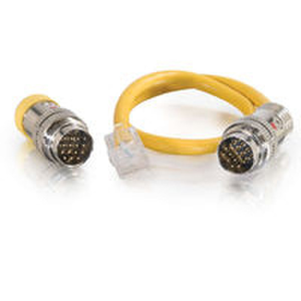 C2G RapidRun PC Runner Cable 0.45m Yellow coaxial cable