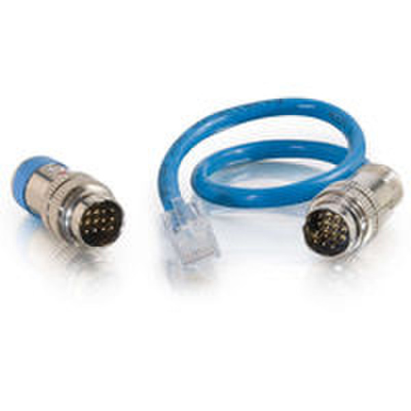 C2G RapidRun Multimedia Runner Cable 0.45m Blue coaxial cable