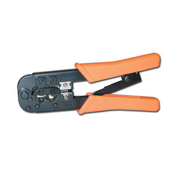 C2G Dual Modular RJ45/11 Ratchet Crimping Tool Orange