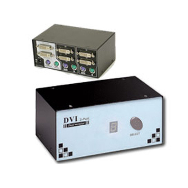 C2G Port Authority2 2-Port Dual Display DVI and PS/2 KVM Switch Schwarz Tastatur/Video/Maus (KVM)-Switch