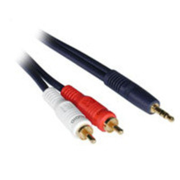 C2G 3ft Velocity™ 3.5mm Stereo M / Dual RCA M Y-Cable 0.91m 3.5mm 2 x RCA Blue audio cable
