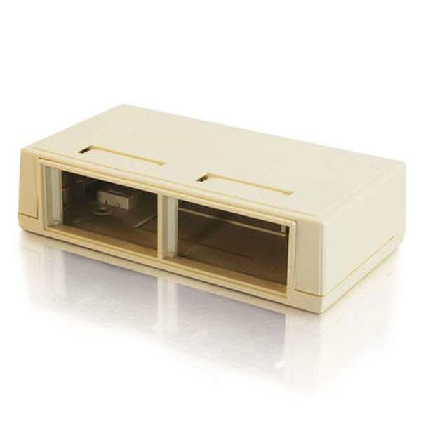 C2G Snap-In Surface Mount Box 4-Port Ivory Ivory rack