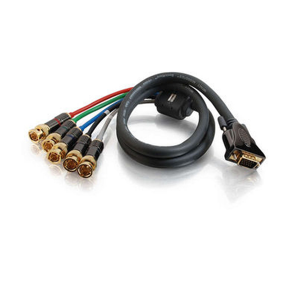 C2G 75ft SonicWave™ BNC Component Video / HD15 VGA Breakout Cable 22.5m VGA (D-Sub) Grau