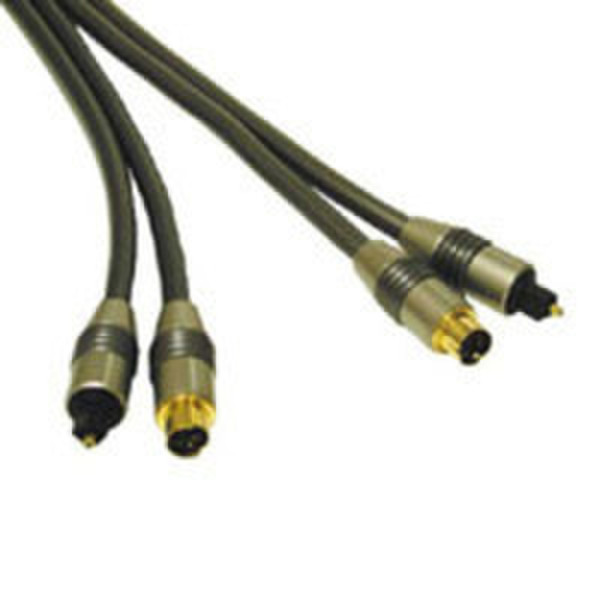 C2G 2m Velocity™ S-Video/Toslink Combination Cable 2м S-Video (4-pin) S-Video (4-pin) + TOSLINK Серый S-video кабель