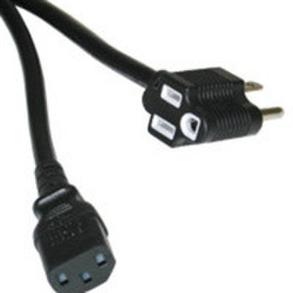 C2G 6ft Universal 16 AWG Power Cord with Extra Outlet (IEC320C13 to NEMA 5-15P) 1.82м NEMA 5-15P Черный кабель питания