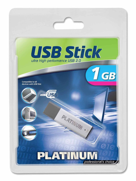 Platinum HighSpeed USB Stick 1 GB 1GB USB 2.0 Type-A Silver USB flash drive