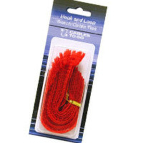 C2G 6in Hook-and-Loop Cable Management Straps - Red - 12pk Rot Kabelbinder