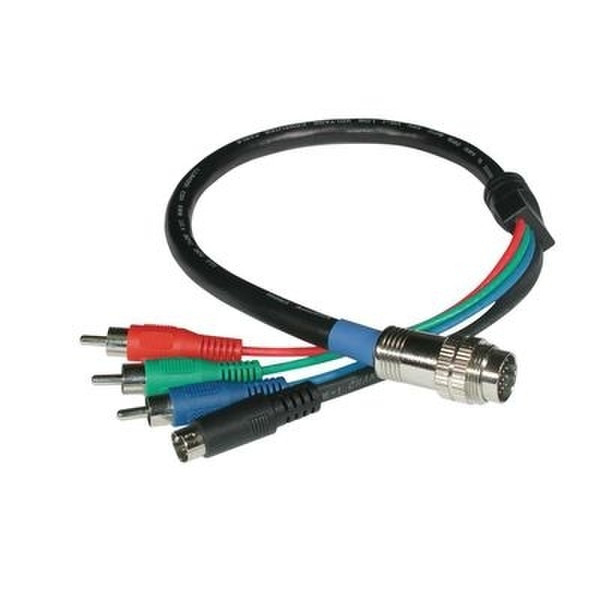 C2G Component Video + S-Video Flying Lead, 1.5ft 0.4572m Black