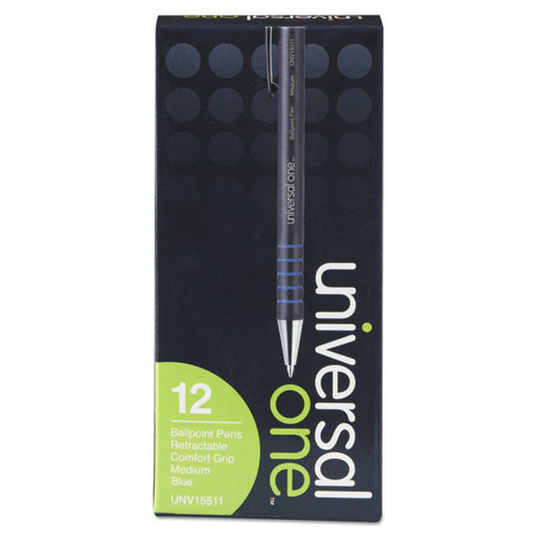Universal UNV15511 Clip-on retractable ballpoint pen Medium Blau Kugelschreiber
