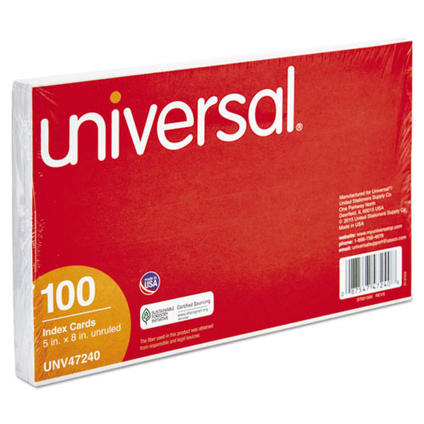 Universal UNV47240 White 100pc(s) index card