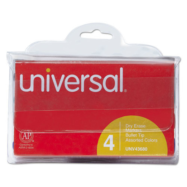 Universal UNV43680 Пулевидный наконечник Черный, Синий, Зеленый, Красный 4шт маркер