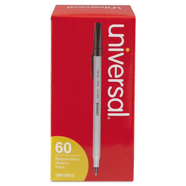 Universal UNV15613 Stick ballpoint pen Средний Черный 60шт шариковая ручка