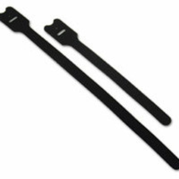 C2G 8in Screw-mountable Hook / Loop Cable Ties 10pk Black cable tie