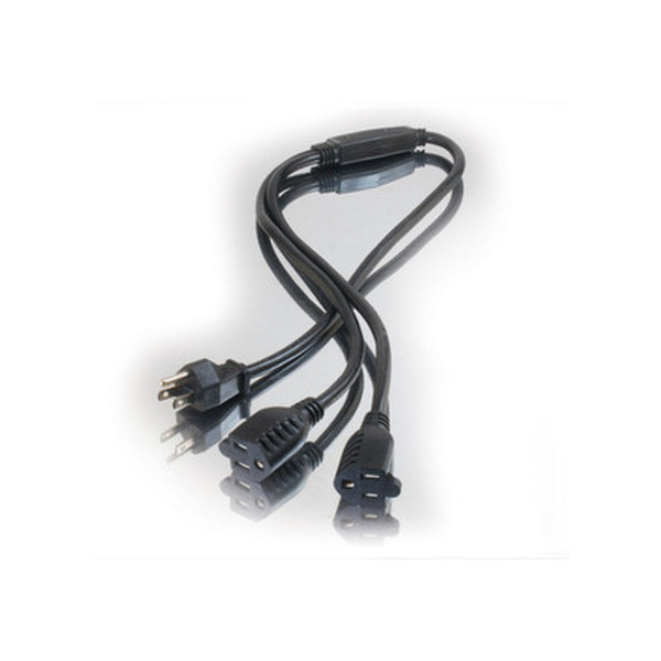C2G 6ft 1-to-2 18 AWG Power Cord Splitter 1.82м Черный кабель питания