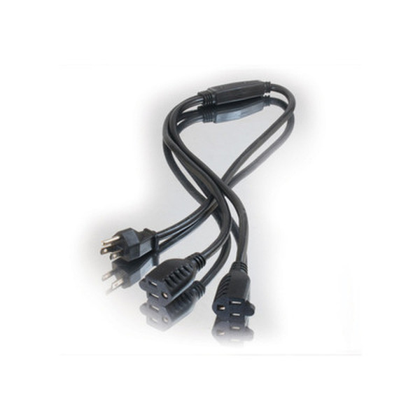 C2G 6ft 1-to-2 18 AWG Power Cord Splitter 1.82m Schwarz Stromkabel