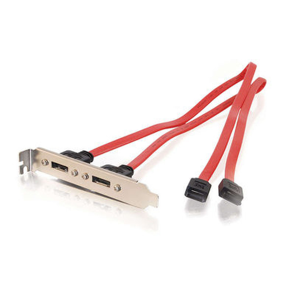 C2G Serial ATA to External Serial ATA Dual Port Adapter 0.52m SATA eSATA Black SATA cable