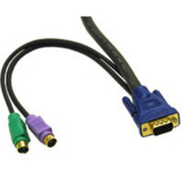 C2G 6ft Ultima 3-in-1 Universal KVM Cable HD15 VGA M/M 1.8m Schwarz Tastatur/Video/Maus (KVM)-Kabel