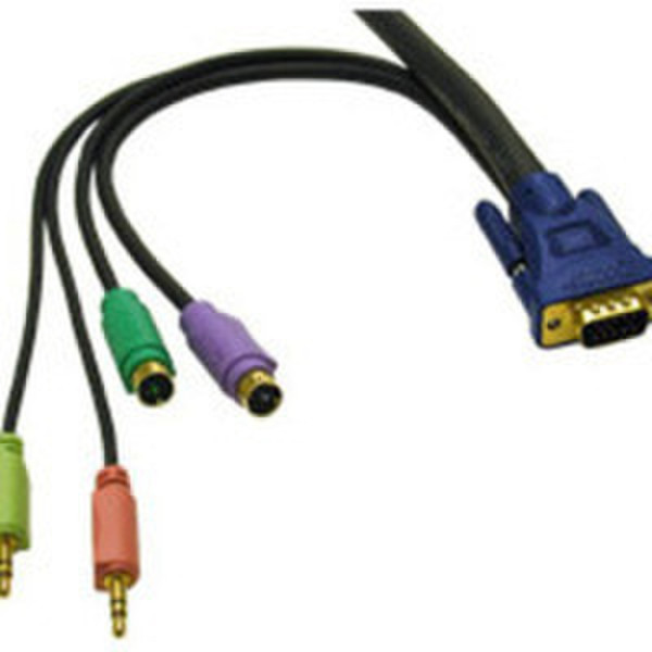 C2G 10ft Ultima 5-in-1 KVM HD15 VGA Cable / Speaker / Mic 3m Schwarz Tastatur/Video/Maus (KVM)-Kabel